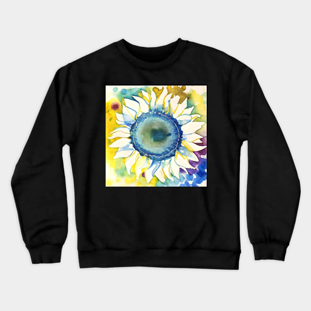 Sunflower Tie-Dye Watercolor Crewneck Sweatshirt by KayBee Gift Shop